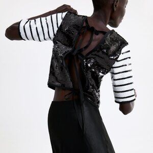 NWT! Zara LIMITED EDITION SEQUIN TOP, Size S